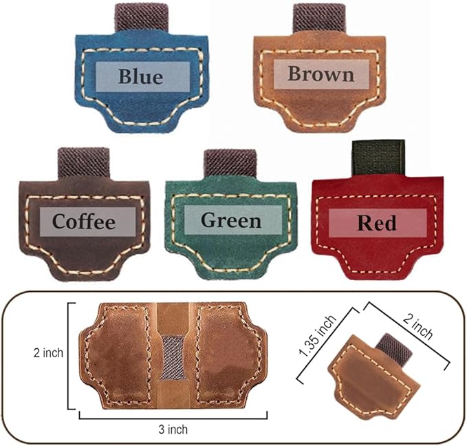 Custom Bookmark with Pen Holder with 26 Letters Personalized Magnetic Leather Book Mark, Customized Name Book Marker Clip with Initial for Men Women, Gifts for Book Lovers, Readers, (Red, M)