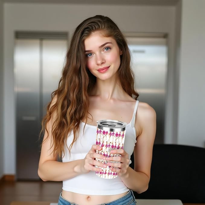 Dancer Gifts for Girls, Dance Recital Gifts，20 oz Insulated Tumbler, Tumbler with Lid, Vacuum Travel Coffee Mug Stainless Steel Cup Gift for Women Ballet Dancing Girl Teacher Christmas Birthday