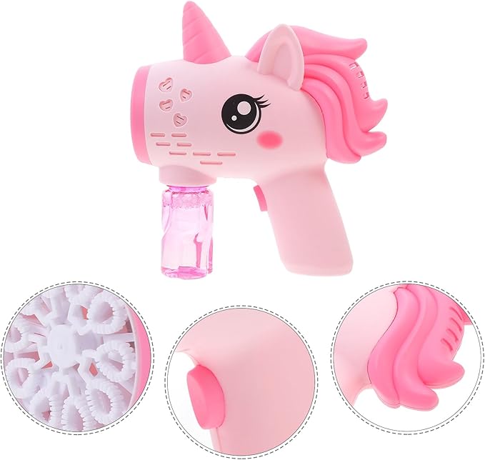 Unicorn Handheld Bubble Blower for Pink Non-Electric Automatic Bubble Maker Party Supplies