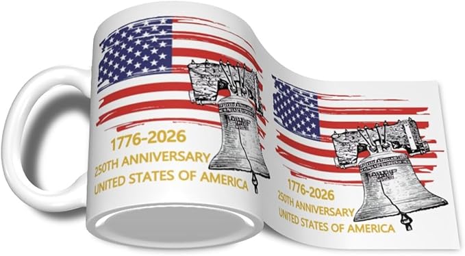 USA Flag 3 250th 11oz Ceramic Mug Cute Coffee Mugs Tea Cup with Handle for Office and Home Gift for Men Women