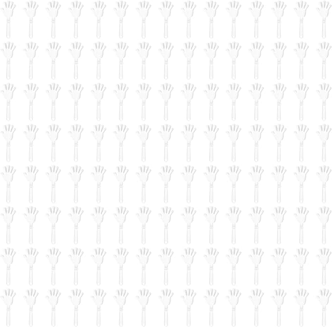 120 Pcs White Hand Clappers 7.5 Inch Clappers Noisemakers Noise Makers Party Favors Plastic Party Clapper for Sporting Events Cheers Ball Dance Basketball Football Noisemakers （White）