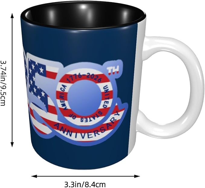 USA 250TH 4 250th 11oz Ceramic Mug Cute Coffee Mugs Tea Cup with Handle for Office and Home Gift for Men Women