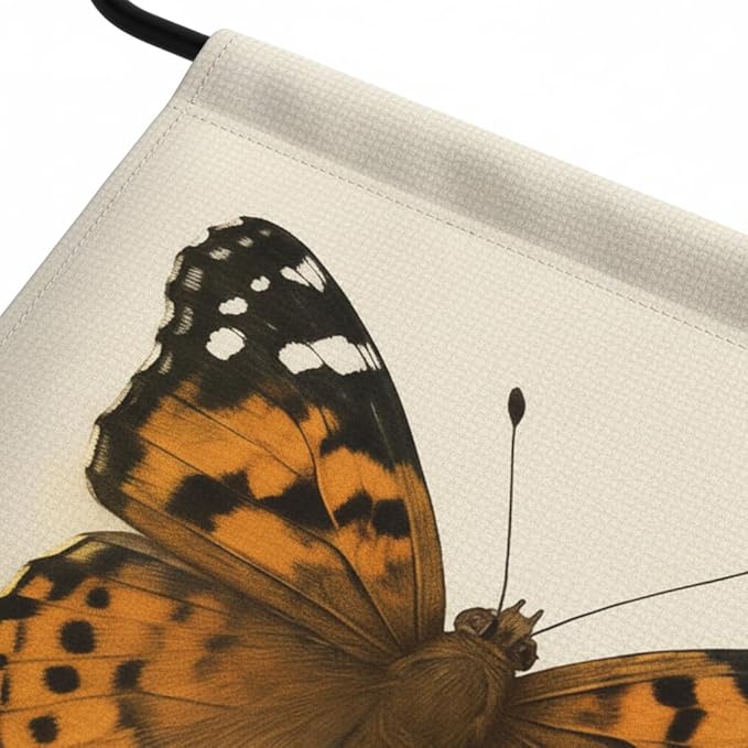 FLAGMEUP8386 Welcome Butterfly Garden Flag 12x18 Inch Double-Sided Polyester Fall Flag with Painted Lady Butterfly on Branch and Blossoms, “Beauty in Details Quote Garden Decoration