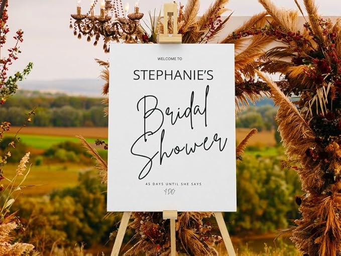 Welcome to Bridal Shower, Minimalist Bridal Shower Welcome Sign, Modern Bridal Shower Sign, White Bridal Sign, Custom Bridal Shower Welcome Sign