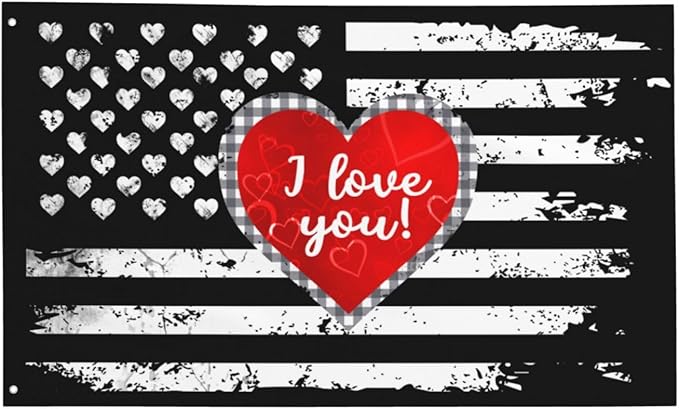 I Love You Flag 3x5 Ft Outdoor Indoor Heart Flag With Grommet Garden Yard Banner Decorative Sign