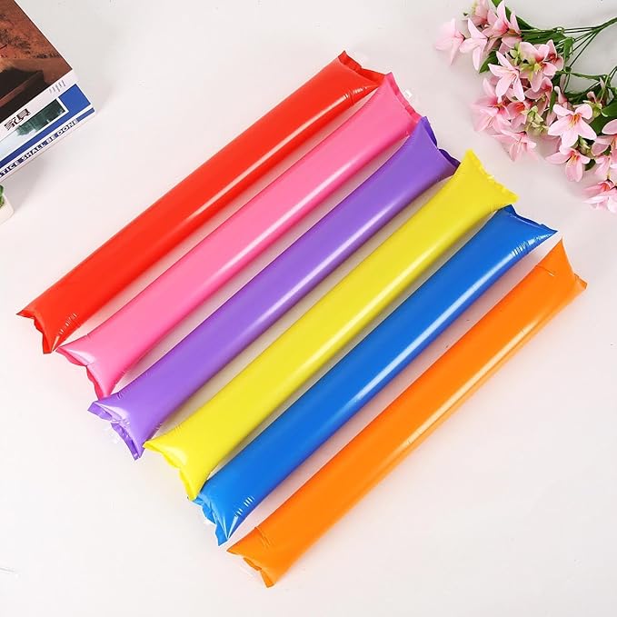 Lovecheer 50PCS Thunder Sticks Thicken Cheering Sticks Plastic Inflatable Noise Makers for Sports Team Spirit Party