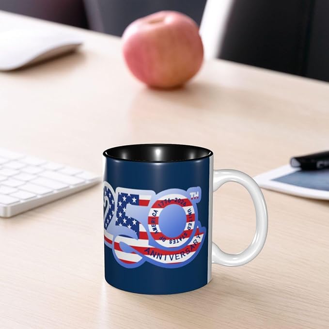USA 250TH 4 250th 11oz Ceramic Mug Cute Coffee Mugs Tea Cup with Handle for Office and Home Gift for Men Women