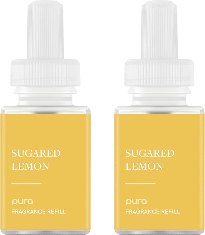 PuraHome Scent Refill - Smart Home Air Diffuser - Up to 120-Hours of Luxury Fragrance per Refill - Home Essential - Clean & Safe Diffuser Fragrance - 2 Pack, Sugared Lemon