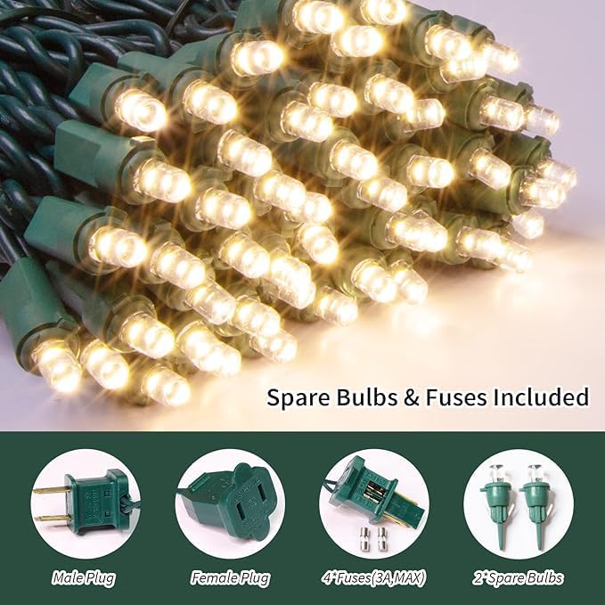 LAMPHOME 60 LED Warm White String Light - LED Christmas Lights, Mini led Lights for Indoor Outdoor Home Holiday Party Wedding Independence Day Decoration
