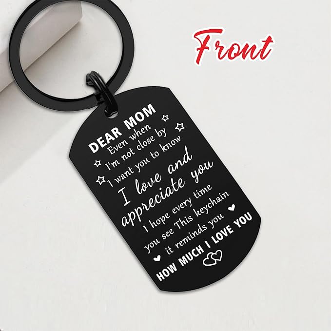 Resdink Happy Mom Christmas Gifts for Women - Remember I Love You Mom Birthday Gifts, Meaningful Mother Keychain Present