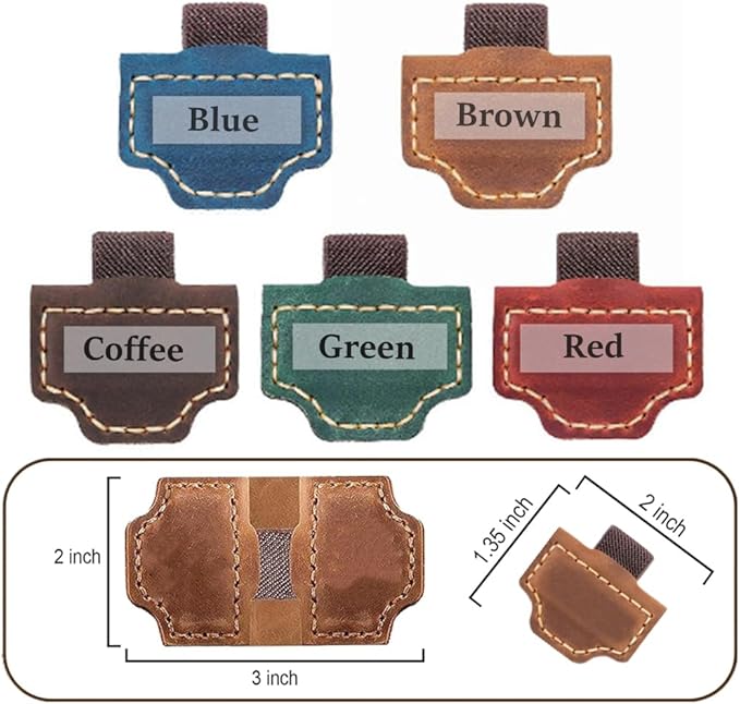 Custom Bookmark with Pen Holder with 26 Letters Personalized Magnetic Leather Book Mark, Customized Name Book Marker Clip with Initial for Men Women, Gifts for Book Lovers, Readers, (Red, O)