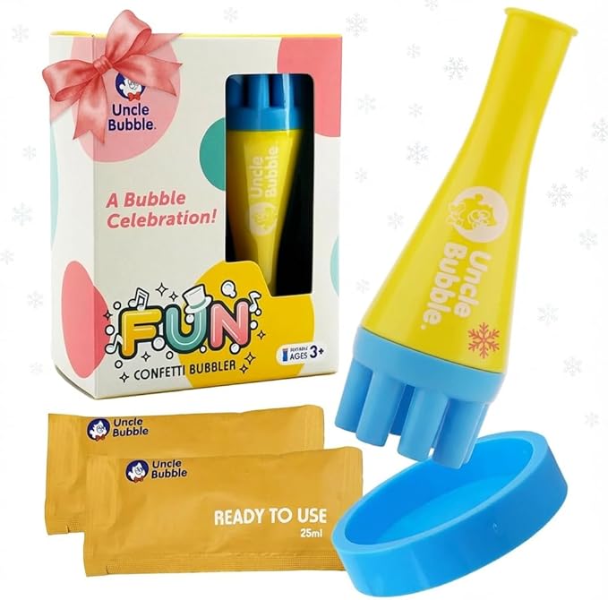 Uncle Bubble Blower for Kids and Toddlers, Mini Bubble Blower Makes Thousands of Bubbles Ease, Plastic Reduction Version