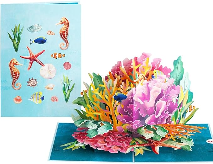 Lovepop Everyday Pop-Up Card for Her and Him - 3D Greeting Cards for Boys, Girls, Men, Women - Coral Reef Wonders - 5" x 7" Card - Blank Notecard & Envelope Included