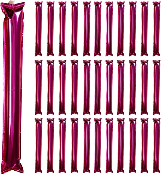 Lovecheer 50PCS Thunder Sticks Thicken Cheering Sticks Plastic Inflatable Noise Makers for Sports Team Spirit Party