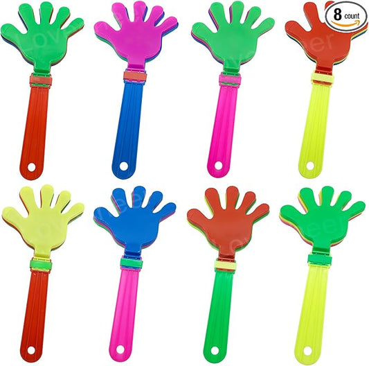 Lovecheer 8PCS Big Hand Clappers Party Noisemakers 11 inch Clapps Sporting Events Cheers for Football Basketball Birthday Gift New Year Christmas Make Noise
