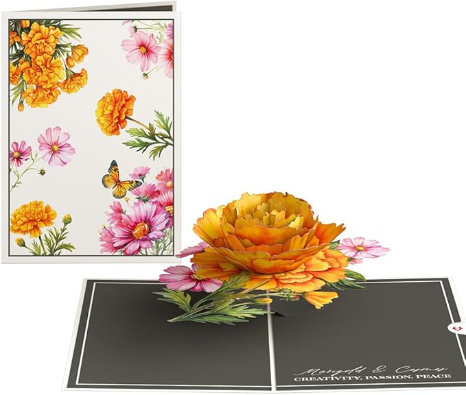 Lovepop Everyday Pop-Up Card for Her and Him - 3D Greeting Cards for Boys, Girls, Men, Women - Born to Bloom: October Birth Month Flowers- 5" x 7" Card - Blank Notecard & Envelope Included