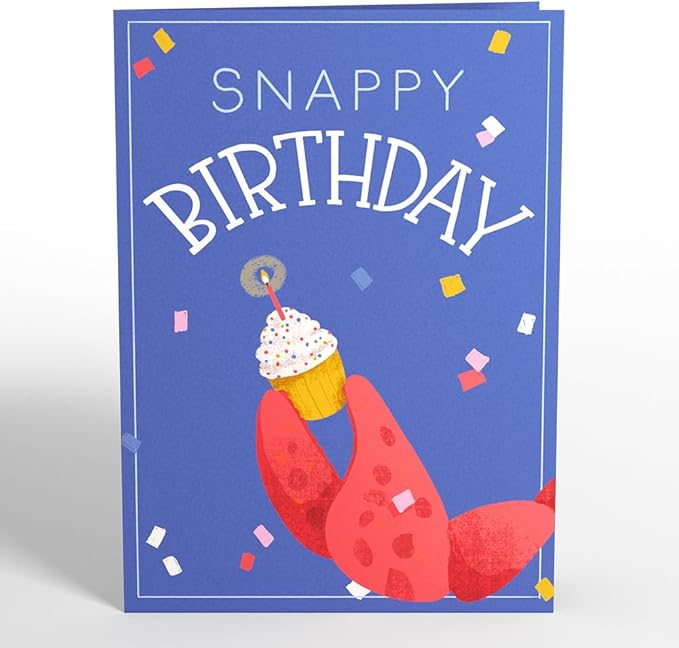 Lovepop Birthday Pop-Up Card for Her and Him - 3D Greeting Cards for Boys, Girls, Men, Women - Snappy Crab - 5" x 7" Card - Blank Notecard & Envelope Included