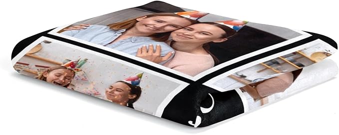 Personalized Birthday Gifts for Women, Custom Blankets with Photos, Personalized Blanket with Photos & Text, Personalized Photo Blankets
