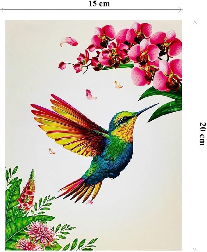 3D Pop Up Greeting Card – Colorful Hummingbird with Floral Garden – Unique Card for Birthday, Mother’s Day, Anniversary & Special Occasions, F62