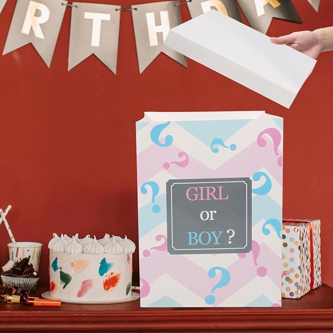 Paper Decorative Balloon Box for Shower Party Gender Reveal Boy Girl Balloon Boxes for Shower Decorations and Celebrations
