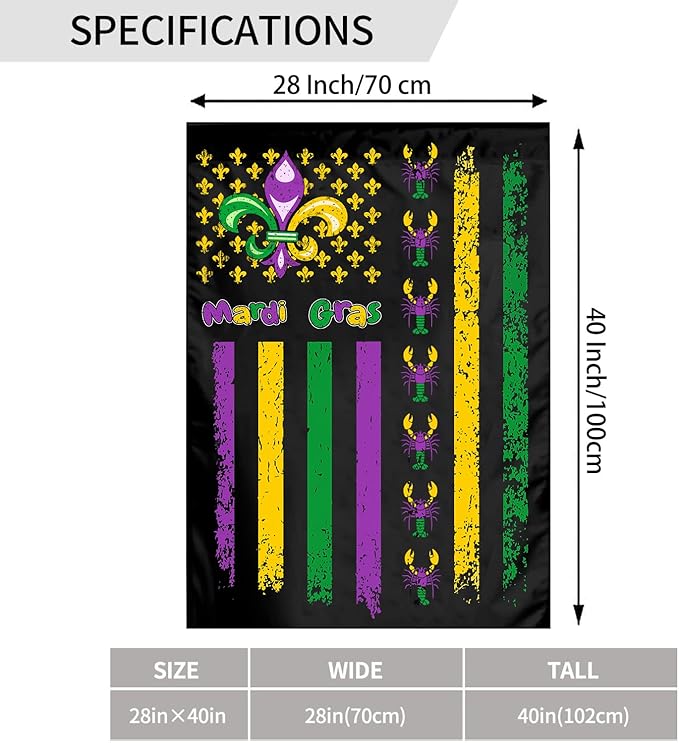 Mardi Gras Garden Flag 28 X 40 Inches Outdoor Lobster Mini Yard House Flags Double-Sided Farmhouse Sign For Home Garden Decoration