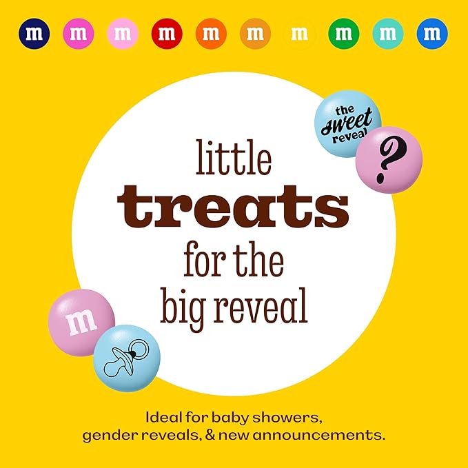 M&M'S World Gender Reveal Favors Milk Chocolate Candy .75oz 20 Pack Bag with Light Blue and Pink M&M'S for Baby Showers Gender Reveal Events and Party Giveaways