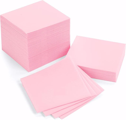 AH AMERICAN HOMESTEAD Paper Cocktail Napkins - Linen-Like Disposable Beverage Bar Napkins 4.75" x 4.75" - Bulk Square Napkins - Ideal for Party or Wedding (Pink -100 Count)