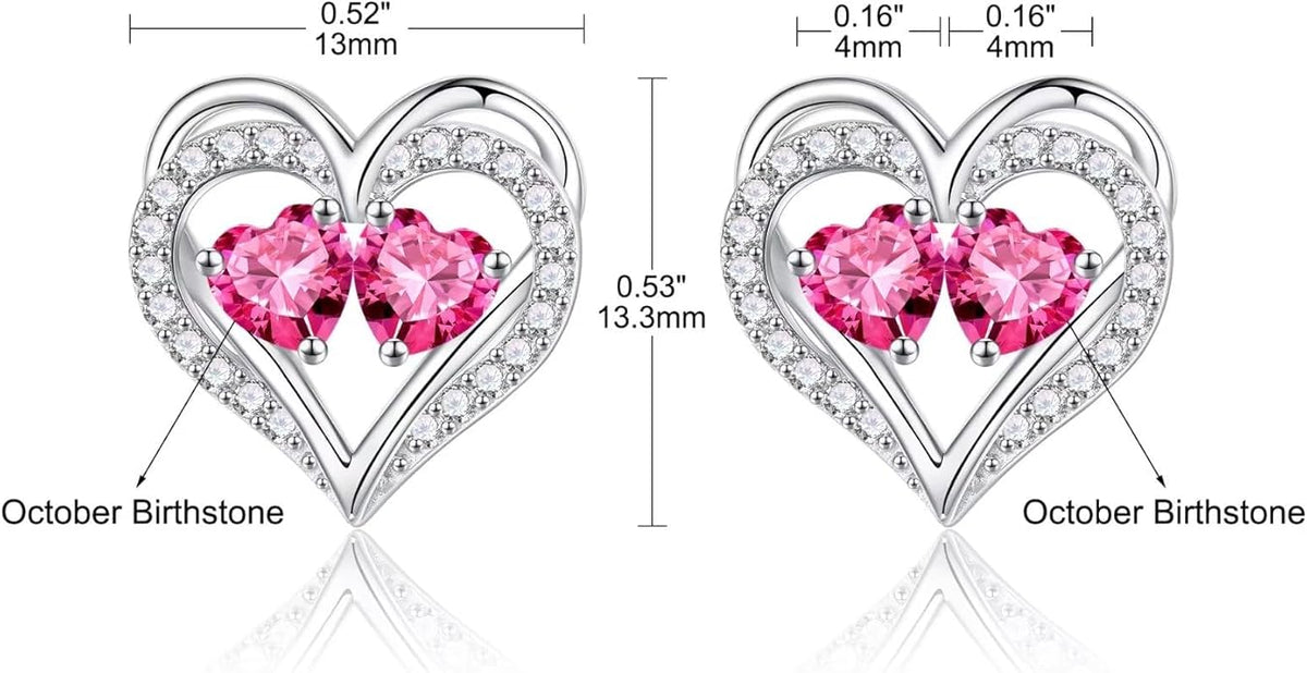 Iefil Valentines Day Gifts for Her - 925 Sterling Silver Birthstone Earrings, Anniversary Birthday Gifts for Women Wife Girlfriend Mom