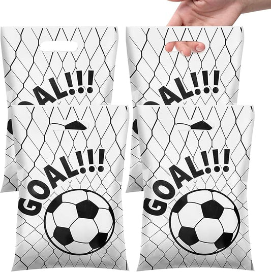 Agaommio Soccer Goodie Bags Party Favors,Christmas Gift Bag 50pcs Soccer Gift Bags for Team Goody Snacks Candy Treat Bag Football Party Decorations Birthday Supplies Gifts for Kids Games Sports Theme (A)