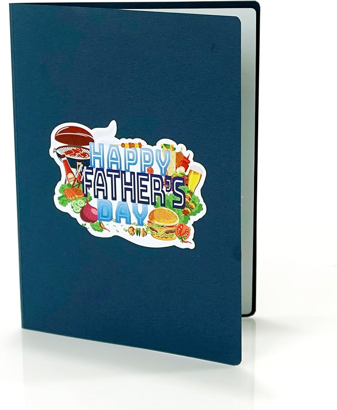 CUTPOPUP Fathers Day Card Pop Up, First Father's Day for Dad, Father in Law, Stepdad, Grandpa, Husband, Son (Happy Father's Day BBQ)