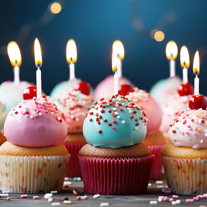MTLEE 288 Pcs Birthday Candles Bulk Spiral Cake Candles for Celebrating Birthday Cake Decorations for Holiday Party Supplies (1 Color)