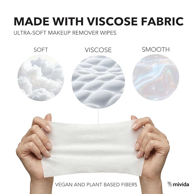 mivida 100 Count Individually Wrapped Makeup Remover Wipes with Vitamin E | Fragrance-Free, Alcohol-Free makeup wipes | Hypoallergenic single make up removing wipes