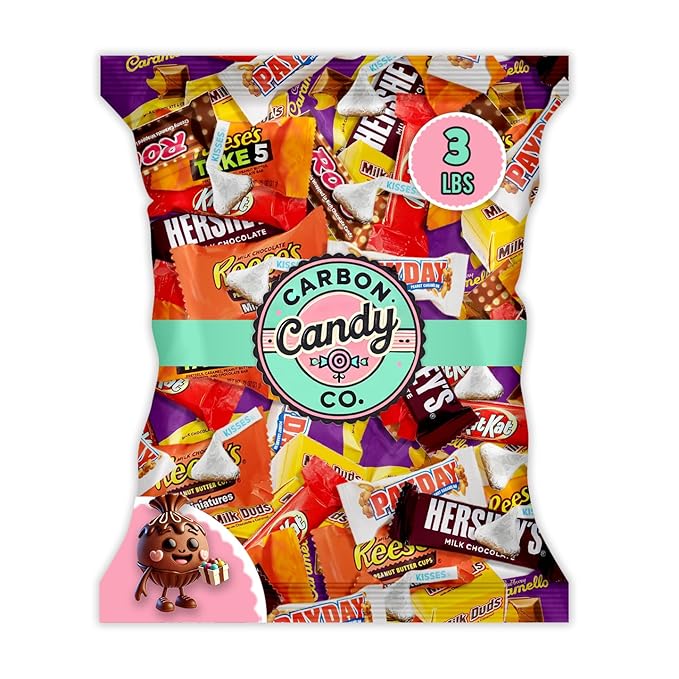 Chocolate Candy Variety Pack - 3 lb Assorted Individually Wrapped Candy Bars - Holiday, Party Bag Bulk - Dark & Milk - Mini Chocolates