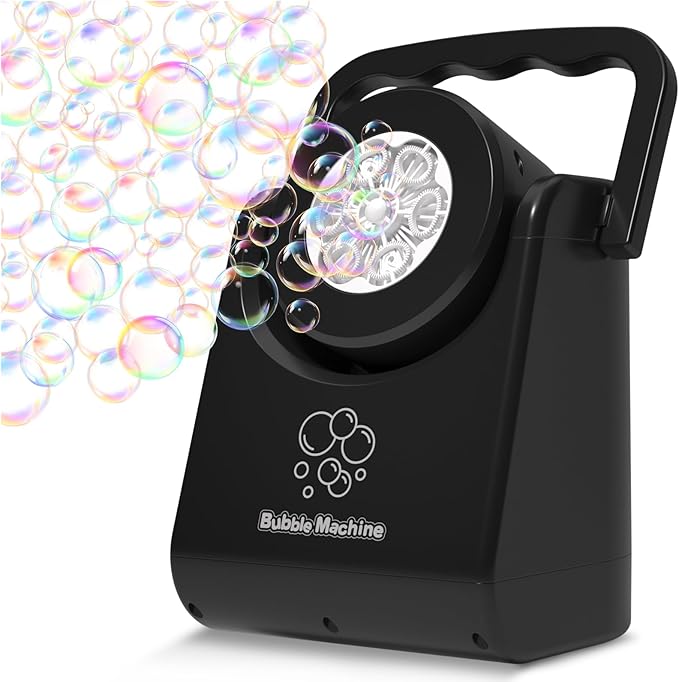 Bubble Machine for Kids Toddlers,Automatic Bubble Blower,Portable Adjustable Angle Bubble Maker,Bubbles Toy for 3 4 5 6 7 Year Old Boy Girl,Outdoor Party Birthday Easter Baskets Stuffers Gifts