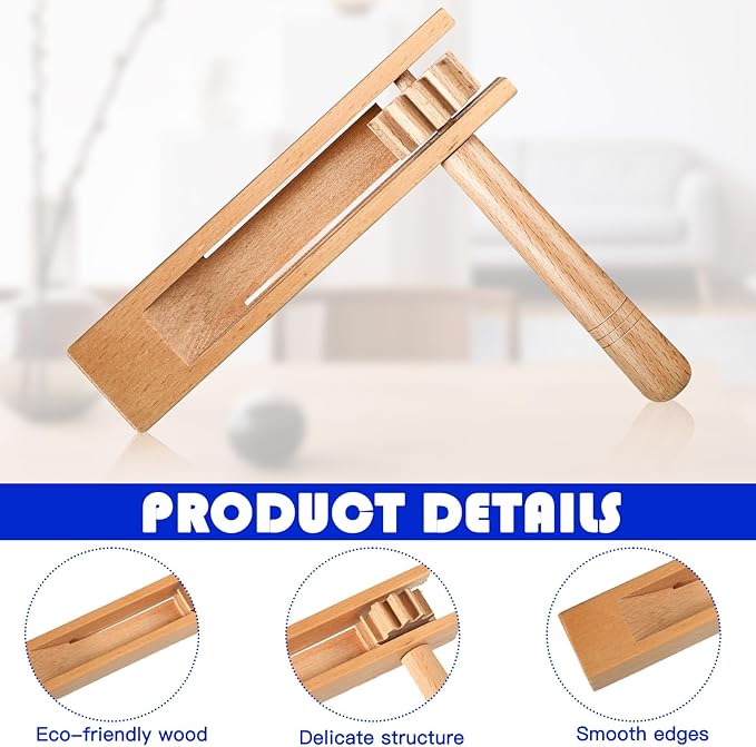 Nuanchu 10 Inch Cowbell Noise Makers for Sport Event Steel Cowbell with Handle and 2 Pcs Wooden Spinning Rattle Ratchet Matraca Cheer Bell Alarm for Football Game Musical Percussion Instruments(Blue)