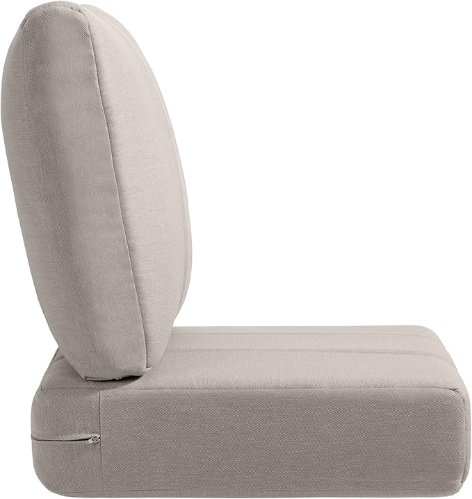 Luxury 24x24x6 Inch Kitty Outdoor Furniture Cushions Set of 6 - Comfortable Deep Seat Patio Chair Cushion for Wicker Dining Rocking Swivel Chairs Loveseat Couch Sectional Sofa - Beige