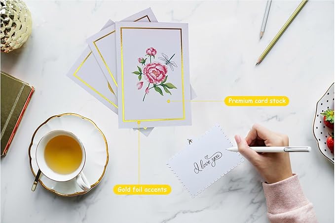 Pop Up Birthday Cards, Dragonfly and Peony 3D Birthday Card for Women, Happy Mother’s Day, Valentines Day Card for Mom, Wife, Sister, Grandma, Daughter or Girlfriend