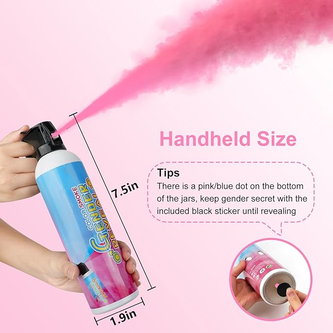 Merear Gender Reveal Fire Extinguisher 4 Packs, Gender Reveal Ideas, Girl Baby Reveal Party Idea for Gender Reveal Decorations(Pink)