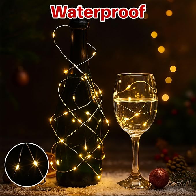 Macarrie 12 Pcs Fairy Lights USB Powered 16 ft 50 LED String Lights Plug in for Xmas Indoor Outdoor Party Wedding Home Festival Tree Garden Decoration (Warm White)