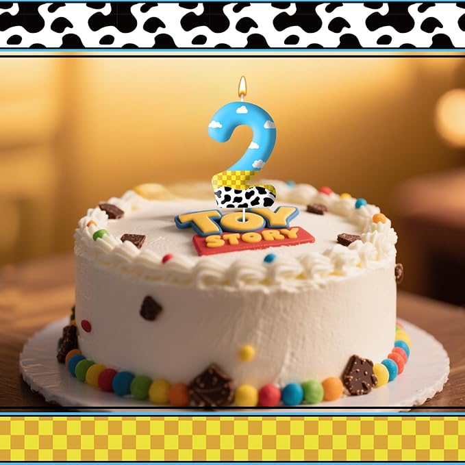 Toy Inspire Game Story Birthday Candles for Kids -Toy Themed Cake Topper Decorations,Party Supplies for Children's Birthday Celebrations(Number 2)