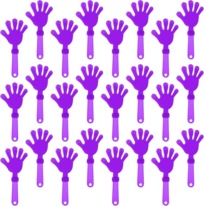 24 Pcs Lilac Purple Hand Clappers 7.5 Inch Clappers Noisemakers Noise Makers Party Favors Plastic Clapper Sporting Events Cheers Ball Dance Basketball Football Noisemakers（Lilac Purple）