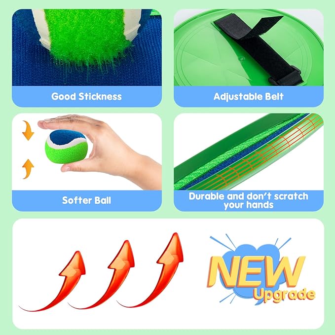Beach Games - Kids Toys - Outdoor Games for Kids, Toss and Catch Ball Set with 6 Paddles 3 Balls, Toys for 3 4 5 6 7 8+ Year Old Boys Girls Christmas Birthday Gifts