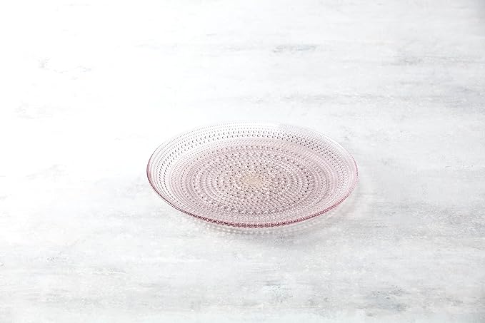Fortessa Jupiter Hobnail Glass, 10.5" Dinner Plate (Set of 4), Pink