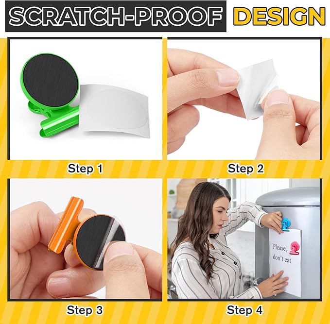 60 Pack Magnetic Clips Heavy Duty, Colorful Magnet Clips for Fridge, Refrigerator Magnets, Strong Magnetic Clip, Scratch Free Magnets with Clip for Whiteboard, Refrigerator, Locker