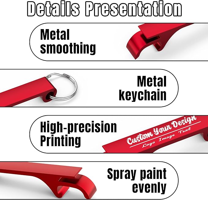 30 Pcs Personalized Bottle Opener Keychain Bulk, Custom Aluminum Beer Bottle Opener Engraved Your Own Text Logo Keychain Can Opener for Bar, Graduation, Party, Wedding Favors Gift (30 Pcs)