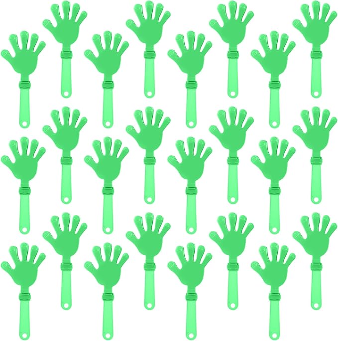 24 Pcs Lime Green Hand Clappers 7.5 Inch Clappers Noisemakers Noise Makers Party Favors Plastic Clapper Sporting Events Cheers Ball Dance Basketball Football Noisemakers（Lime Green）