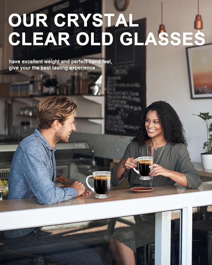 LUXU 24 OZ Glass Coffee Mugs(1 PACK),Large Clear Coffee Mug,Glass Mugs With Handles for Hot and Cold Beverages, Cappuccino, Latte,Juice,Milk,Hot Chocolate,Beer Mug