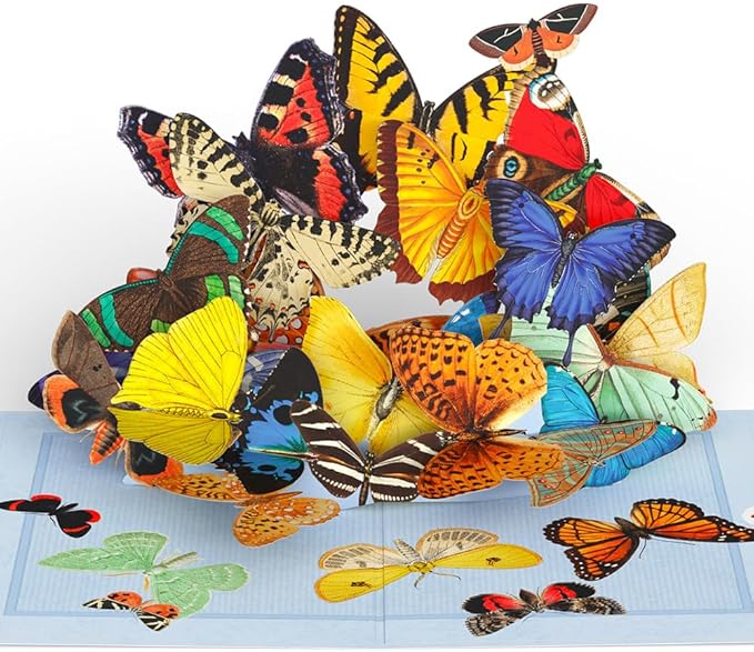 Lovepop Everyday Pop-Up Card for Her and Him - 3D Greeting Cards for Boys, Girls, Men, Women - Butterflies in Flight - 5" x 7" Card - Blank Notecard & Envelope Included