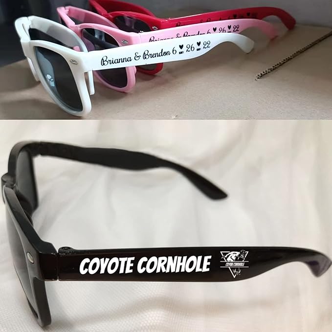 500pc Personalized Wedding Sunglasses Bulk for Guests Party Favors,Custom Personalized Logo Sunglasses Womens Men,Wedding Bridesmaid Sunglasses Gifts,Bachelor Party Favors Set （Mixed）