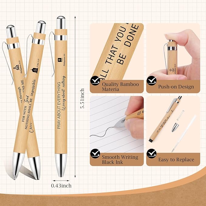 NEOACT Christian Gifts Bulk,30 Pcs/10 Set Inspirational Spiral Notebook with Bible Ballpoint Pen and Christian Bookmark,Prayer Journal Christmas Gifts for Teachers Staffs Colleagues Pastor Church Members & Families